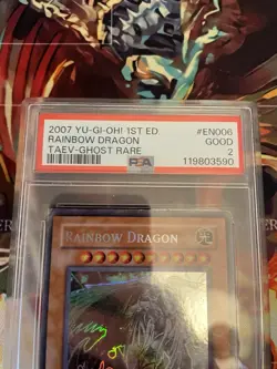 Rainbow Dragon Ghost Rare 1st Edition TAEV-EN006 Yu-Gi-Oh Card PSA Grade 2 - Image 2
