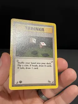 Pokemon Card 1ST EDITION Gambler Trainer Fossil 60/62 WotC Vintage 1999 NM - Image 3