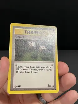 Pokemon Card 1ST EDITION Gambler Trainer Fossil 60/62 WotC Vintage 1999 NM - Image 4