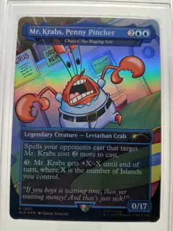 2025 MAGIC THE GATHERING SPONGEBOB SECRET LAIR DROP FOIL PSA 9 MINT MR KRABS MTG - Image 2
