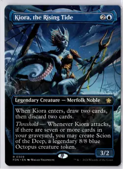 Kiora, the Rising Tide (Borderless) Foundations Regular NM 0309 - Image 1