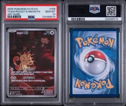 2025 POKEMON KOREAN SV10 Team Rocket’s Meowth PSA 10 W/ Graded Guard - Image 3