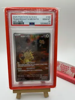 2025 POKEMON KOREAN SV10 Team Rocket’s Meowth PSA 10 W/ Graded Guard - Image 4