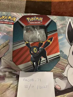 Pokemon TCG Heroes Tin Umbreon, Mixed coins and dice inside, not sealed - Image 1