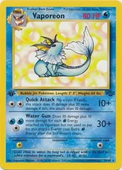 Pokemon TCG - Vaporeon 28/64 - Rare 1st Edition - Jungle 1st Ed [Lightly Played] - Image 1