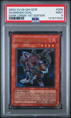 2003 Yu-Gi-Oh! Guardian Ceal Dark Crisis DCR 1st Edition Ultra Rare PSA 9 - Image 1