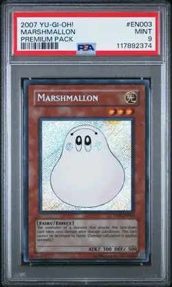 2007 Yu-Gi-Oh! Marshmallon Premium Pack 1 PP01 Secret Rare PSA 9 - Image 1