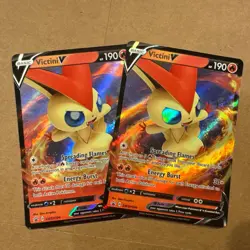 Victini V Black Star Promo Pokemon Card Holo SWSH104 Near Mint Two Cards - Image 1
