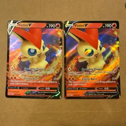 Victini V Black Star Promo Pokemon Card Holo SWSH104 Near Mint Two Cards - Image 2