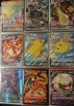 Pokemon cards in Pokeball binder. ONLY holos and higher. EX, V/VMAX, RARES, etc - Image 1
