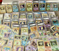 PSA/CGC VINTAGE HOLO WOTC POKEMON SLAB + 16 CARD VINTAGE HOLO PACK🔥 - Image 1