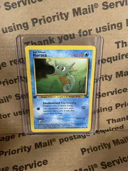 Horsea 49/62 1st Edition Fossil Common Pokemon Card LP-NM - Image 1