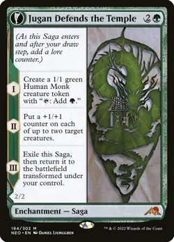 MTG Jugan Defends the Temple (194/606) Kamigawa Neon Dynasty NM - Image 1