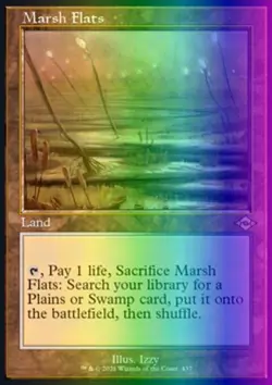MTG Magic the Gathering Marsh Flats (437e/765) Modern Horizons 2 NM FOIL- ETCHED - Image 1