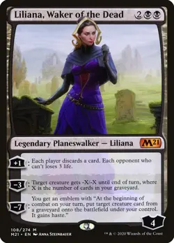 MTG Magic the Gathering Liliana, Waker of the Dead (108/470) Core Set 2021 NM - Image 1