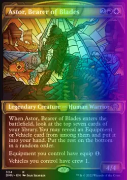 MTG Astor, Bearer of Blades (334/552) Dominaria United NM FOIL - Image 1