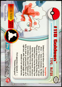 2000 Topps Pokemon TV Animation Edition Series 3 Non Holo #118 Goldeen - Image 2