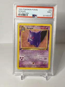 1999 Pokemon Fossil Gengar 1st Edition #20 PSA 9 - Image 1