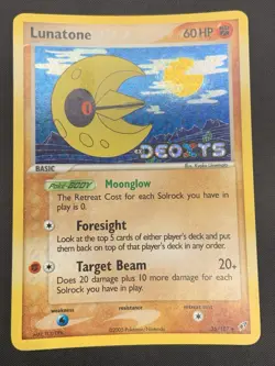 Pokemon TCG Lunatone EX Deoxys 36/107 Reverse Holo Stamped - Image 1