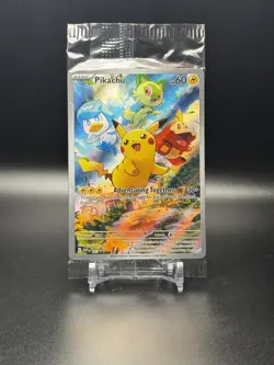 POKEMON PALDEA EVOLVED ETB #027 PIKACHU BLACK STAR PROMO - SEALED - Image 1