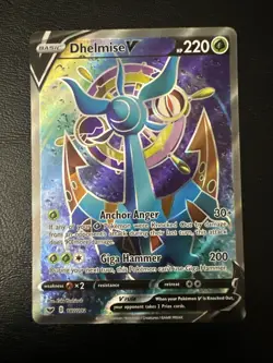 Pokemon TCG Dhelmise VMAX Holo Ultra Rare 187/202 Sword Shield NM - Image 1