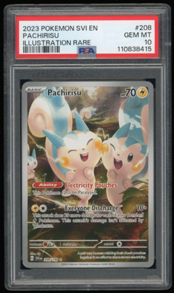 2023 POKEMON SCARLET & VIOLET BASE SET #208/198 PACHIRISU PSA 10 **LOW POP 264** - Image 1