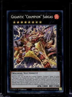 * GIGANTIC " CHAMPION" SARGAS * SECRET RARE 1ST EDITION PHHY-EN046 NM YUGIOH! - Image 1