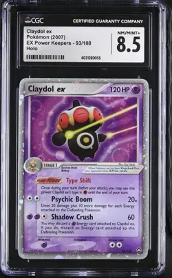 CGC 8.5 NM/MINT+ Claydol ex 2007 EX Power Keepers 93/108 Holo Pokemon Card - Image 1