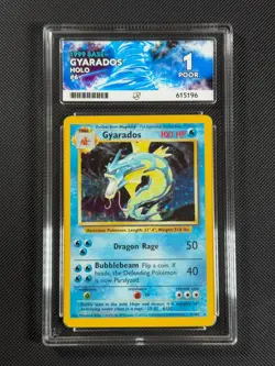 ACE 1 Gyarados 6/102 HOLO Pokemon Card WOTC Base Set Holo Rare - Image 1