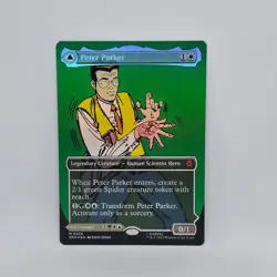 Peter Parker / Amazing Spiderman Borderless Mythic FOIL Magic the Gathering - Image 1