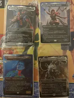 Complete Set of 4 Marvel Legends MtG Magic the Gathering Spider-Man Exclusive - Image 1