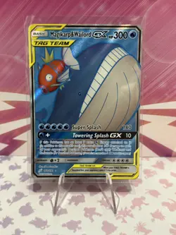 Pokemon TCG Magikarp & Wailord GX Full Art Holo Card 160/181 - Image 1