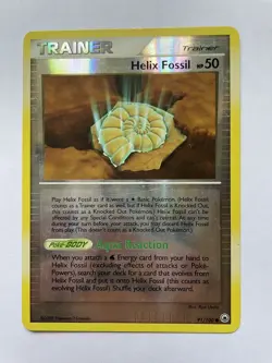 Helix Fossil 91/100 LP-Damaged Reverse Holo Common Majestic Dawn Pokemon TCG - Image 1