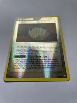 Helix Fossil 91/100 LP-Damaged Reverse Holo Common Majestic Dawn Pokemon TCG - Image 2