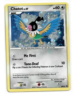 Chatot DP14 Diamond and Pearl Holo Pokemon TCG Black Star Promo - Image 3