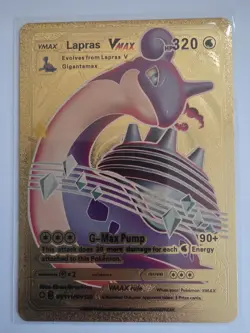 Lapras VMAX Gold Foil TCG Pokemon Card Fan Art 320HP Mint/NM Condition - Image 1