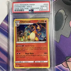 2020 Pokemon Vivid Voltage Charizard Holo Cracked Ice #025/185 PSA 10 - Image 1