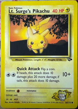 Lt. Surge's Pikachu - 84/132 - Gym Challenge Pokemon 2000 - Image 1