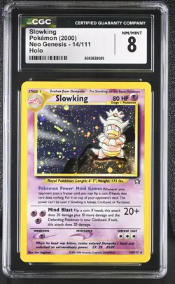 CGC 8 Slowking 2000 Neo Genesis 14/111 Holo Pokemon Card - Image 1