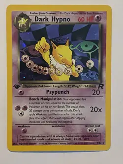 Dark Hypno 9/82 Near Mint 1st Edition Holo Rare Team Rocket Pokemon TCG NM LP - Image 2
