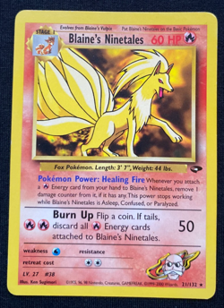 Pokemon TCG Blaine's Ninetales Gym Challenge 21/132 Regular Rare LP - Image 1