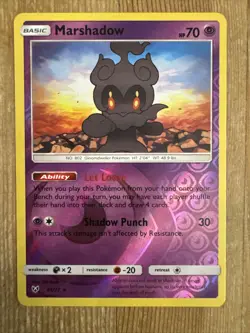Marshadow 45/73 Reverse Holo Rare Shining Legends Sun & Moon Pokemon Card NM - Image 1