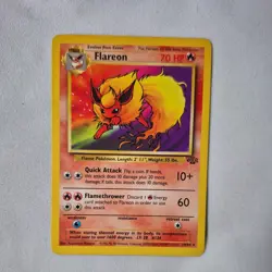 Pokemon TCG Flareon 19/64 Jungle Unlimited Non-Holo Rare Vintage LP - Image 1