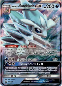 2020 Pokemon Sun & Moon Promos TCG LP Promo Alolan Sandslash-GX #SM236 - Image 1