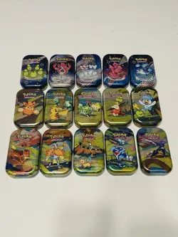 15 Pokemon TCG Mini Tins - *EMPTY* - Three Complete Sets - Image 1