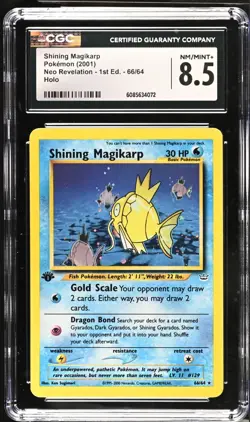 POKEMON CGC 8.5 Shining Magikarp 66/64 Neo Revelation 1st Edition Secret Rare - Image 1
