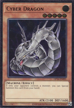 YUGIOH CYBER DRAGON ULTIMATE RARE NEAR MINT OP16-EN001 - Image 1
