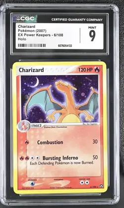 CGC 9 MINT Charizard 2007 EX Power Keepers 6/108 Holo Pokemon Card - Image 1