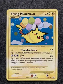 Pokemon TCG Flying Pikachu Holo Card Rising Rivals 113/111 Secret Rare - Image 1