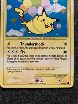 Pokemon TCG Flying Pikachu Holo Card Rising Rivals 113/111 Secret Rare - Image 3